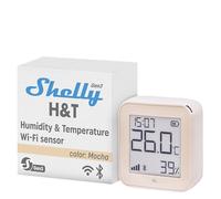 Shelly H&T Gen3 Moka - Capteur de température et d'humidité connecté, Thermomètre & Hygromètre intérieur/extérieur, Wi-Fi & Bluetooth, Compatible avec Alexa et Google Home, App iOS & Android