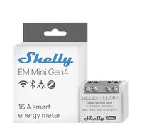 Shelly ЕM Mini Gen4 - Compteur d'énergie connecté Matter, Wi-Fi, Zigbee, 1 canal - 16A 240 V CA, Mesure de consommation à distance par app, BLE Gateway, Stockage de données, Shelly Chip