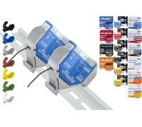 Shelly Mini support de rail DIN pour 18 shellys : 1 Gen3, 1PM Gen3, 2PM Gen3, i4 Gen3, Plus 1, Plus 1PM, Plus 2PM, Plus i4, Plus 0-10 V, Wave 1PM, Wave 2PM, Wave Shutter, Wave i4 (2 x gris-prime)