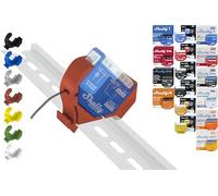 Shelly Mini support de rail DIN pour 18 shellys : 1 Gen3, 1PM Gen3, 2PM Gen3, i4 Gen3, Plus 1, Plus 1PM, Plus 2PM, Plus i4, Plus 0-10 V, Wave 1PM, Wave 2PM, Wave Shutter, Wave i4 (rouge prime)