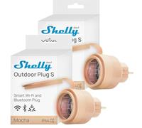 Shelly Outdoor Plug S Gen3 - Double prise intelligente Wi-Fi pour l'extérieur - IP44 - Certifié mat - 12 A - 2500 W - Éclairage extérieur - Mesure de la puissance - Automatisation extérieure - Alexa