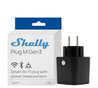 Shelly Plug M Gen3 Noir - Prise connectée Matter et Wi-Fi, 13A (3000W) Type F, avec Mesure de consommation électrique, Compatible avec Alexa, Google, Home, Apple Homekit