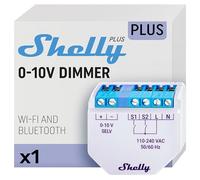 Shelly Plus 0-10V Dimmer - Module Variateur de lumière connecté, Wi-Fi & Bluetooth, Variateur d'intensité sans fil, Compatible avec Alexa & Google Home, app iOS & Android