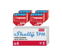 Shelly Module relais Plus 1PM - Wi‑Fi 16A, compteur intégré, Alexa/Google - Lot de 4