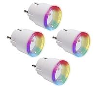 Shelly Plus Plug S Lot de 4 Blanc Prise intelligente fonctionne avec Alexa et Google Home, programmable avec commande vocale, Bluetooth ; appareil Wi-Fi pour automatiser les appareils