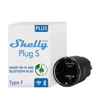 Shelly Plus Plug S - Noir | Prise connectée Wi-Fi programmable 12A | 2500 W | Horaires & Minuteur | Compteur de consommation | Télécomande | Alexa & Google Home | App iOS, Android
