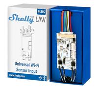 Shelly Plus Uni - Module d'automatisation Wi-Fi Domotique, 8-24 V AC, 9-28 V DC, Contacts secs, Compatible avec capteurs analogiques et numériques, Compteur d'impulsions