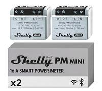 Shelly PM Mini Gen 3 - Compteur d'énergie connecté Wi-Fi, 1 canal - 16A, Mesure de consommation à distance par app, BLE Gateway, Mémoire 8 MB, Scripts, Actions URL - Lot de 2