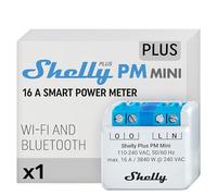 Shelly Plus PM Mini Compteur électrique intelligent WiFi & Bluetooth, 1 canal 16 A, domotique, compatible avec Alexa et Google Home, application iOS Android, pas de hub nécessaire, scènes