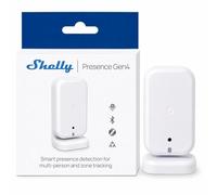 Shelly Presence Gen4 Blanc - Détecteur de Présence et Mouvement, Zigbee, Wi-FI et Matter, Portée 42 m2, 180°, Jusqu'à 6 Personnes et 10 Zones de détection, Commande vocale ou par Application