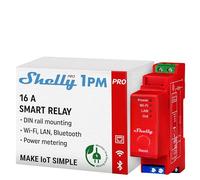 Shelly Pro 1PM - Interrupteur connecté sur rail DIN 16 A, Commutateur W-Fi, LAN Monophasé, Compteur consommation intégré, Contrôle à distance Éclairage, app iOS, Android, Compatible Alexa, Google Home