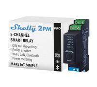 Shelly Pro 2PM - Interrupteur connecté sur rail DIN, W-Fi, LAN Biphasé - 25 A, Compteur consommation électrique, Contrôle à distance Éclairage, app iOS Android, Compatible Alexa, Google Home