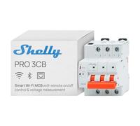 Shelly Pro 3CB C63A - Disjoncteur modulaire intelligent unipolaire Wi-Fi, LAN et Bluetooth, sur rail DIN, Commande à distance app, Compatible avec Alexa, Google Home, Protection Sur/Sous-tension