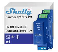 Shelly Pro Dimmer 0/1-10V PM - Variateur de lumière connecté LED & Halogènes, 16 A - 110-240 V~, Gradateur Wi-Fi, LAN sur rail DIN, Mesure consommation d'énergie, Commande vocale & App iOS, Android