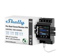 Shelly Pro Dual Cover/Shutter PM - Interrupteur volet roulant connecté LAN, Wi-Fi, Montage rail DIN, 2 canaux - 32A, Compteur de consommation, app iOS, Android, Compatible avec Alexa, Google Home