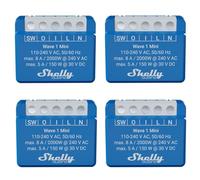Shelly Qubino Wave 1 Mini | Lot de 4 | Relais Interrupteur Intelligent Z-Wave 1 Canal 8 A Avec Contact Sec | Domotique | Passerelle | Faible Consommation d'Énergie | Répéteur Réseau Étendu
