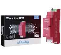 Shelly Qubino Wave Pro 1PM - Interrupteur connecté Z-Wave, 1 canal - 16 A, Compteur consommation électrique intégré, Montage sur rail DIN, Éclairage conntecté, Passerelle Z-Wave requise