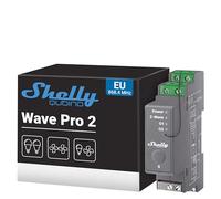 Shelly Qubino Wave Pro 2 - Interrupteur connecté Z-Wave, 2 canaux - 25 A, Contacts secs, Montage sur rail DIN, Éclairage conntecté, Passerelle Z-Wave requise
