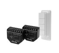 Shelly Shutter (x2) + Bouton RC BLU 4 - Kit intelligent double pour volets roulants et stores