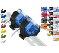 Shelly Support de rail DIN « Mini » pour 18 shellys : 1 Gen3, 1PM Gen3, 2PM Gen3, i4 Gen3, Plus 1, Plus 1PM, Plus 2PM, Plus i4, Plus 0-10 V, Wave 1PM, Wave 2PM, Wave Shutter, Wave i4 (2 x Noir Prime)