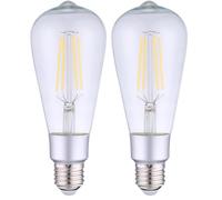 Shelly Vintage ST64 - Ampoule connectée Wi-Fi 7W - 230 V, Incadescente couleur blanc chaud 2700 K, E27, 750 Lm, Efficacité classe F, Commande à distance app (Lot de 2)