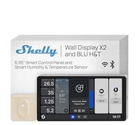 Shelly Wall Display x2 Argent et BLU H&T Ivoire - Panneau commande Domotique Wi-Fi avec thermomètre, hygromètre, Écran tactile 6.95’’, Interrupteur 5A, Thermostat, Shelly App et Home Assistant