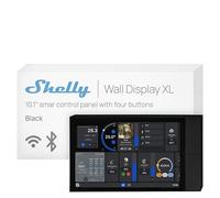 Shelly Wall Display XL Noir - Panneau de commande Domotique Wi-Fi, Écran tactile 6.95’’,Interrupteur connecté intégré 5A, Capteur température, humidité et lumière, Shelly App & Home Assistant