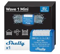 Shelly Wave 1 Mini - Micromodule relais interrupteur Z-Wave, 1 Canal 8A 240 V AC, Contacts secs, Ouvre-porte de garage connecté, Commande à distance, Paserelle Z-Wave requise