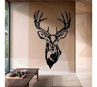 SHELOG Animal cerf sticker mural trompette forêt faune tête de cerf chasse autocollant mural vinyle art décalcomanie maison chambre salon décoration autocollant