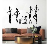 SHELOG Femme africaine fille vinyle sticker mural danse africaine culture autocollant maison salon chambre porte et fenêtre décoration murale art décalque
