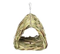 Shelter d'oiseaux Suspendu en Plein Air - Nid D'oiseau Suspendu, Lit d'oiseaux Triangulaires Tissé À La Main pour Cages | Houte À Oiseaux Suspendus Confortable avec Crochet en Métal, Abri Nidificat