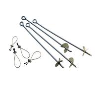 Shelter Logic Ancrage au sol, ancre de tempête pour tentes, pavillons et équipements de jeux argent 76 cm set de 4 pièces