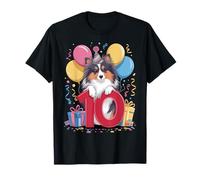 Sheltie 10e anniversaire enfants 10 ans dix Shetland Sheepdog T-Shirt