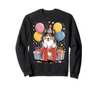 Sheltie 11e anniversaire enfants 11 ans onze Shetland Sheepdog Sweatshirt