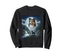 Sheltie Howling to The Moon Meme Funny Dog Lover Sweatshirt