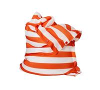 Shelto Pouf Géant Tissu Mesh3D Rayures Blanc/Orange - 125 x 175 cm - Polyester - Flottant - Housse Lavable - Fabriqué en France