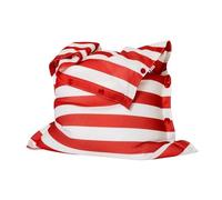 Shelto Pouf Géant Tissu Mesh3D Rayures Blanc/Rouge - 125 x 175 cm - Polyester - Flottant - Housse Lavable - Fabriqué en France