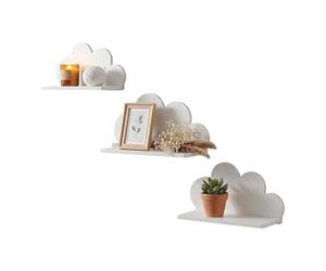 Shelves Cloud Shelves Lot de 3 étagères murales pour économiser de l'espace | Étagère flottante pour chambre d'enfant, chambre à coucher, salle de jeux, crèche, salon, décoration d'intérieur
