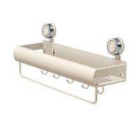 Shelves for Shower, No Drill Bathroom Rack with Towel Bar & Hooks Design, Rustproof Wall Storage Organizer, Modern Shower Shelf with Usage for Soap Shampoo Body Wash Loofah Home Dorm Apartment