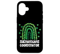 Shenanigans Coordinator St Patricks Day Green Rainbow Coque pour iPhone 16