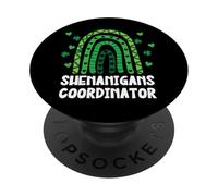 Shenanigans Coordinator St Patricks Day Green Rainbow PopSockets PopGrip Adhésif