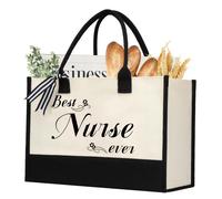 Shenee Initial Canvas Tote Sac Professeur Gift Friends Cadeaux d'anniversaire Femme Femme Mariage Pr sident de la retraite Jute Bag Graduation In