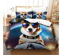 shenfuyu 3D, Imprimé Starry Sky Parure De Lit Microfibre Super Douce Et Respirante Housses De Couettes 3 Pièces avec Taies d'oreiller King(220x240 cm)