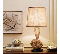 Sheng Zhanyan firms Creative Lampe de table Lampe corde Personnalité Étude de chevet Lumière Indispensables nautique Corde Twisted Glow E27 Chambre Salon Beige Décoré Bar