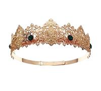 SHENGANG Couronne de roi en strass pour homme et femme, couronne de reine, coiffe pour mariage, bal, fête, diadème vintage en alliage, couronne pour homme et femme, couronne de mariage, couronne de