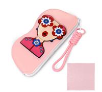 Shengbangym Etui Lunettes Souple, Silicone Boite a Lunette, Pochette Pour Lunette de Soleil, Etuis à Lunettes Femme with Cleaning Cloth