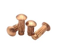 SHENGG 10/20/50pcs M2 M2.5 M3 M4 M5 Rivets de plaque signalétique solides moletés GB827 aluminium 304 acier inoxydable cuivre Rivets de signe for plaques(Copper,M2x6 (50pcs))