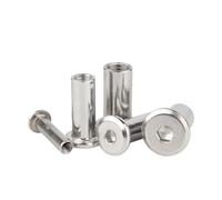 SHENGG 5/10/ 20 pièces M3 M4 M5 M6 M8 304 en acier inoxydable grand plat à tête hexagonale à six pans creux connecteur de Rivet insérer manchon de Joint écrou de capuchon(35mm length,M8 x5pcs)