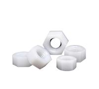 SHENGG 5-50pcs M2 M2.5 M3 M4 M5 M6 M8 M10 M12 M14 M16 M18 M20 blanc ou noir en plastique Nylon écrou hexagonal DIN934(White Color,M5 (50pcs))