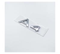 SHENGG Emblème de Lettres et Chiffres 3D for A3 A4 A5 A6 A7 A8 Q2 Q3 Q5 Q7, Plaque signalétique for Couvercle de Coffre de Voiture, Badge Logo Autocollant chromé Noir Brillant(Silve A4)